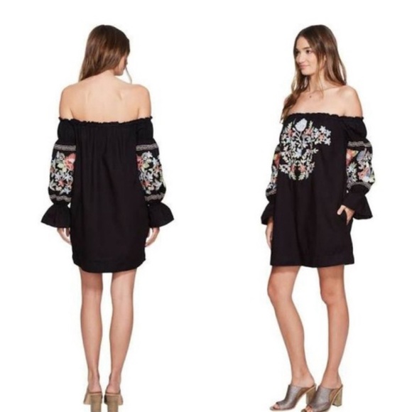 Free People Fleur Du Jour Embroidered Mini Dress Size XS - Picture 16 of 16